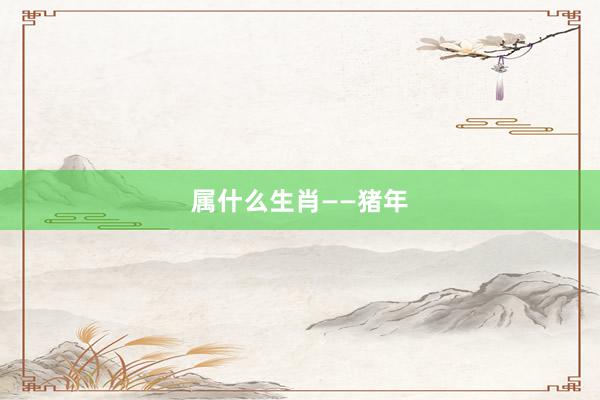 属什么生肖——猪年